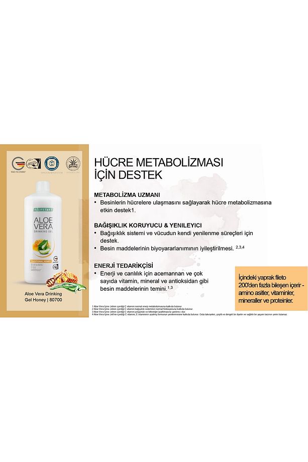 Aloe Vera Jel İçecek Ballı 1 L x 3 TYLR8074317 - 2