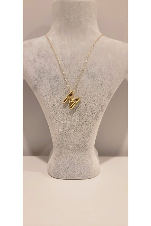 Letter M Stainless Steel Balloon Necklace