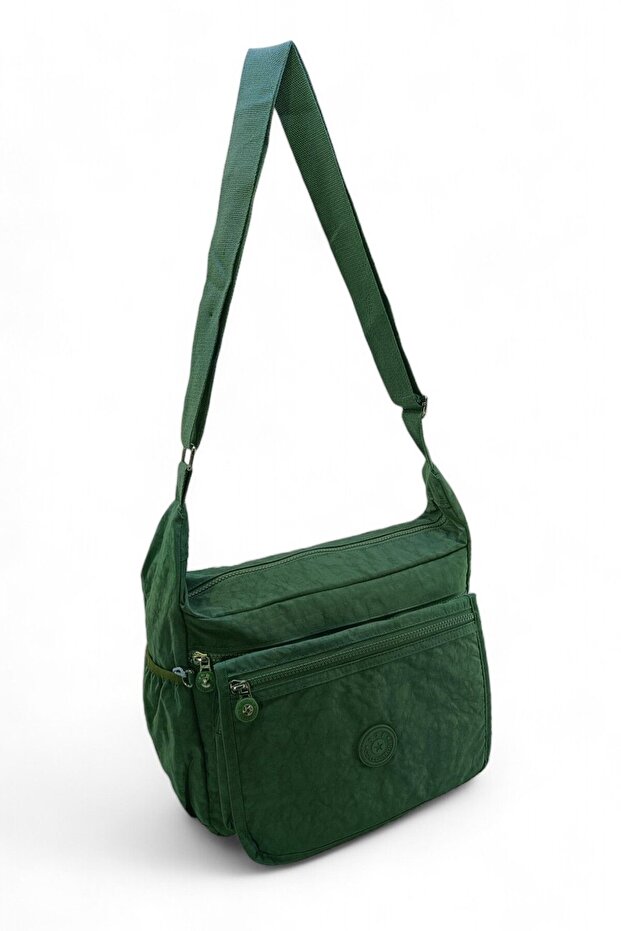 Postman Shoulder School Bag Crossbody High School Middle School Bag Green with Gorilla Keychain Gift