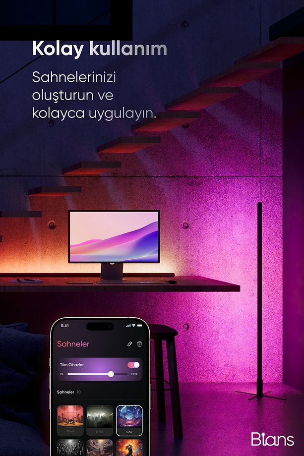 React™ Led Lambader - Sese Duyarlı - Mobil Uygulama - Animasyonlu (Siyah) - 4