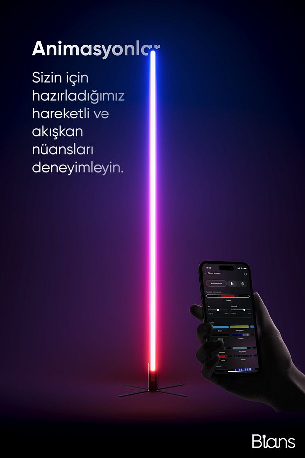 React™ Led Lambader - Sese Duyarlı - Mobil Uygulama - Animasyonlu (Siyah) - 5