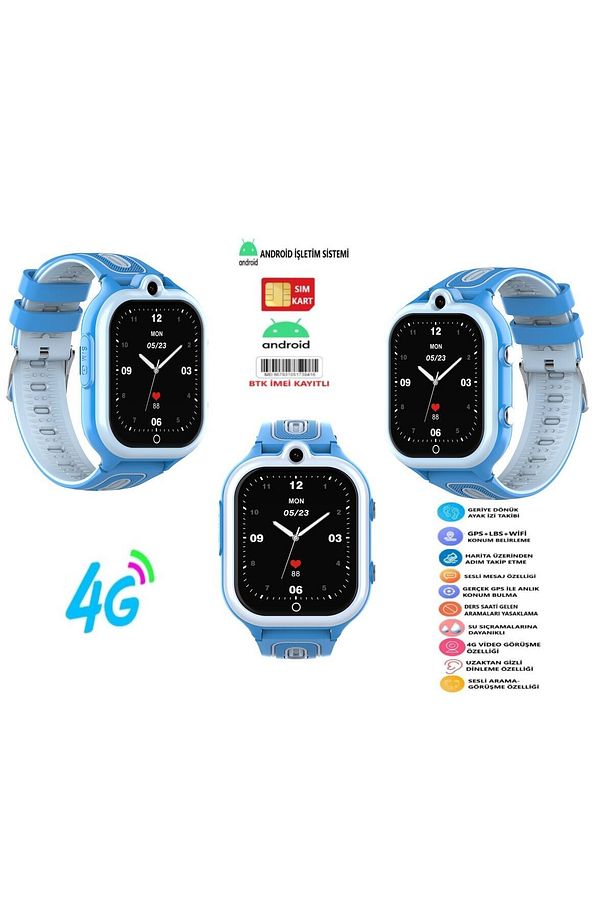 4g Sim Kartlı Gps'li Whatsaap/wifi/imei Kayıtlı/hızlı Işletim Sistemi /mt21 Android Çocuk Saati - 5