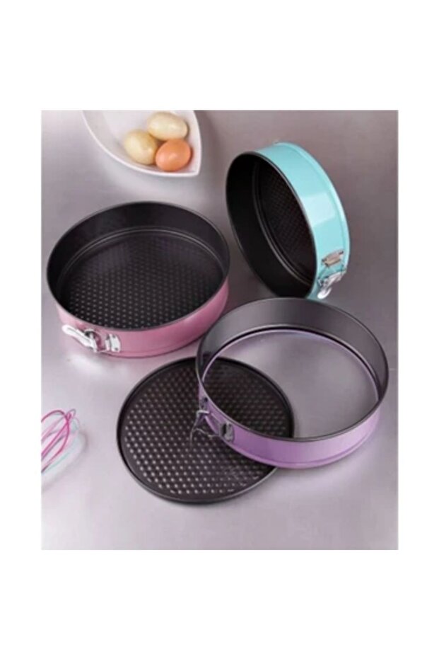 3-Piece Cake Pan Set with Clamp, 3 Sizes - Special Offer