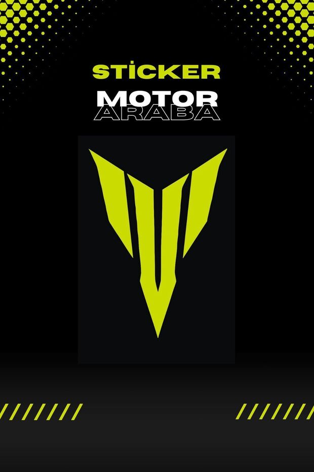 Decorative Neon Yellow Mt Logo Motor-Car Sticker Label 15x12cm (1 PIECE)