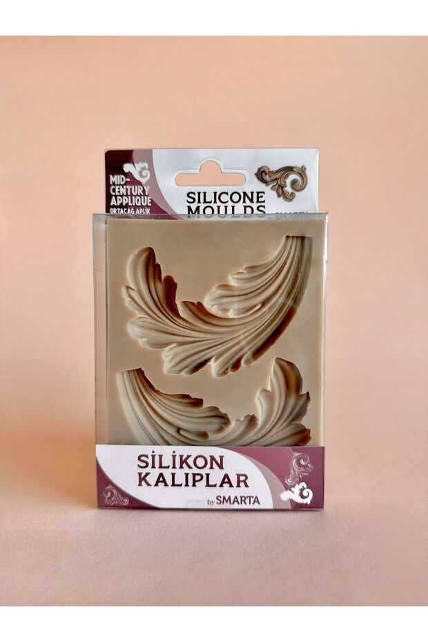 Silikon Kalıp Oyma Desen, Ortaçağ Aplik - Silicone Moulds Mid Century Aplique - 1