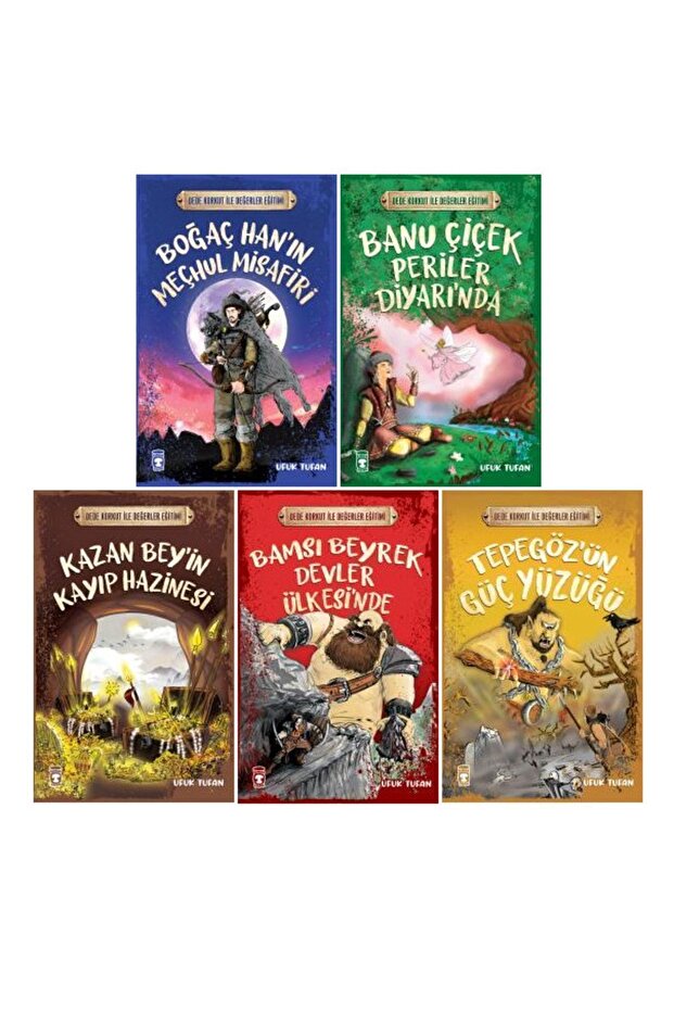 Hediyeli Dede Korkut Ile Değerler Eğitimi 5 Kitap Set / Boğaç Han - Tepegöz - Kazan Beyi Çocuk Okuma