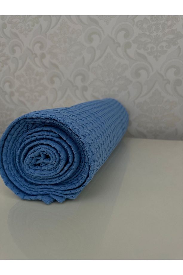 Premium %100 Pamuk Tek Kişilik Yazlık Pike, Yatak Örtüsü, Terletmez Kumaş(MAVİ RENK)(160X240CM) - 2