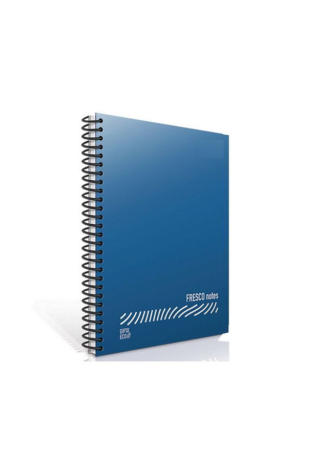 Fresco A5 96 Yaprak Plastik Kapak Spiralli Defter (4945) Kareli Mavi - 1