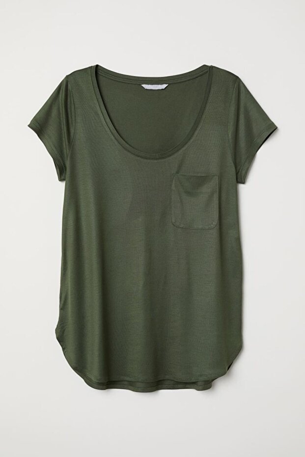 Oversize Jersey T-Shirt with Front Pocket Detail