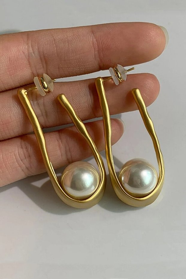 Big Pearl Design Women's Earrings