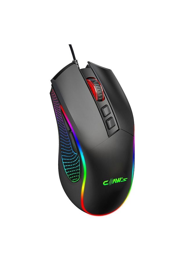 Claw's Crossfire V1 12800 Dpi Full Wide RGB Özel ABS Doku Reflex Örgü Kablolu Gaming Mouse Siyah - 3