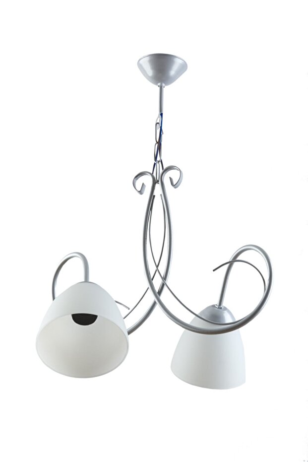 Modern Ikili Camlı Krom Avize - 1