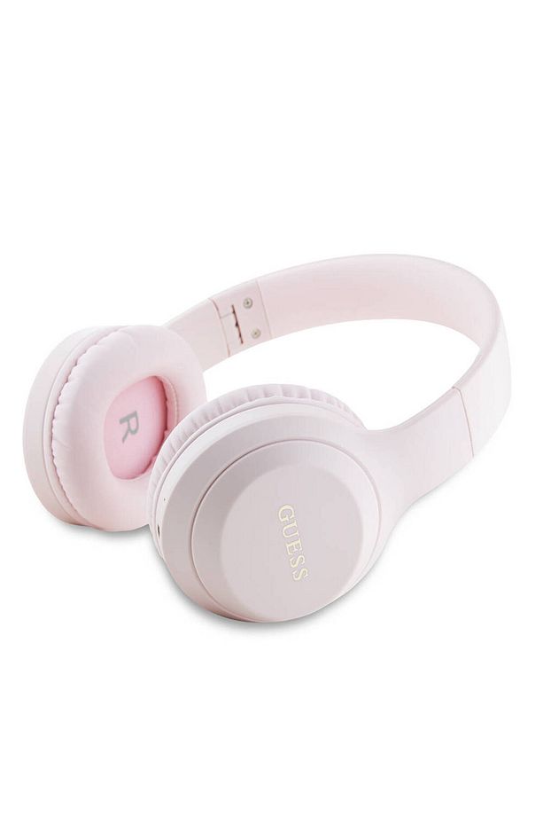Kulak Üstü Bluetooth Kulaklık Guess  Lisanslı Katlanabilir Metal Klasik Logolu Pembe - 3
