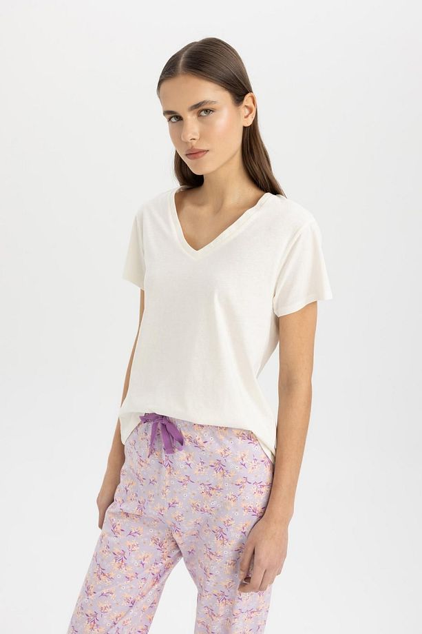 Fall In Love Pijama Takımı Regular Fit Kısa Kollu Üst Desenli Uzun Alt B6193ax24sp - 4