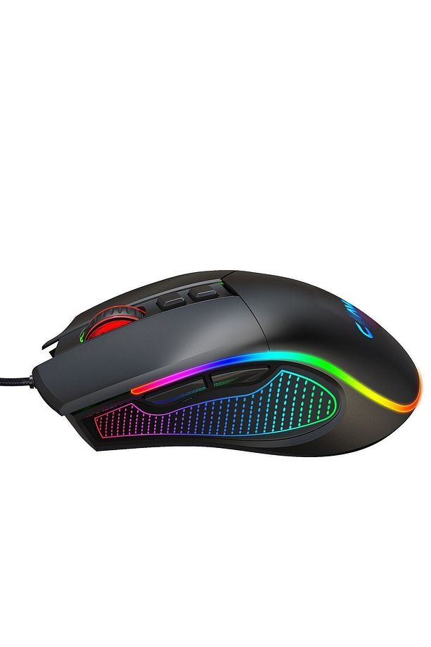 Claw's Crossfire V1 12800 Dpi Full Wide RGB Özel ABS Doku Reflex Örgü Kablolu Gaming Mouse Siyah - 5
