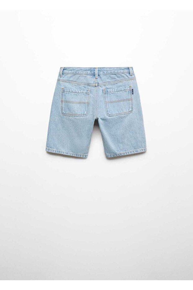 Pamuklu denim şort - 3