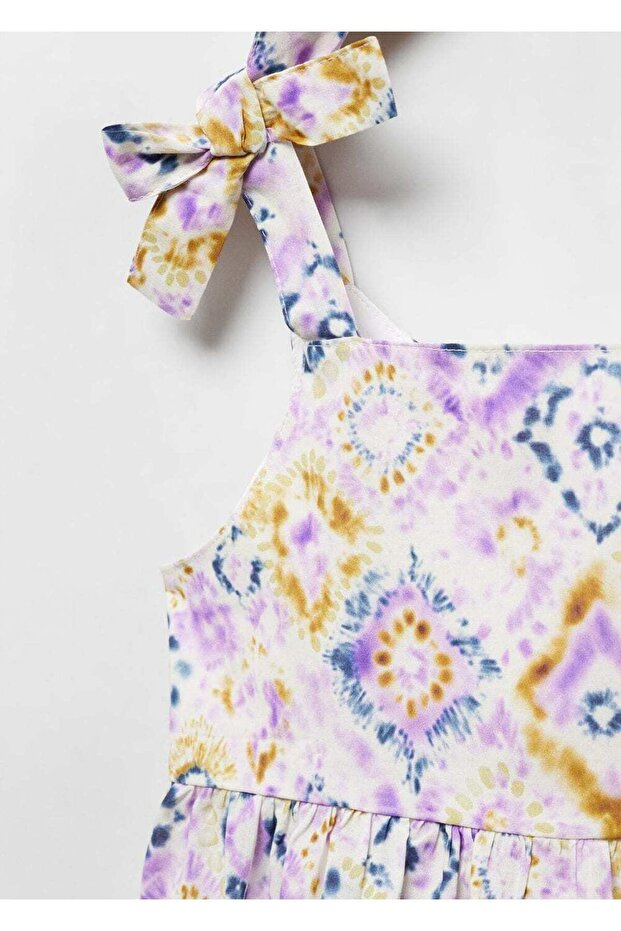 Gemusterte Bluse mit Bindedetail - 5