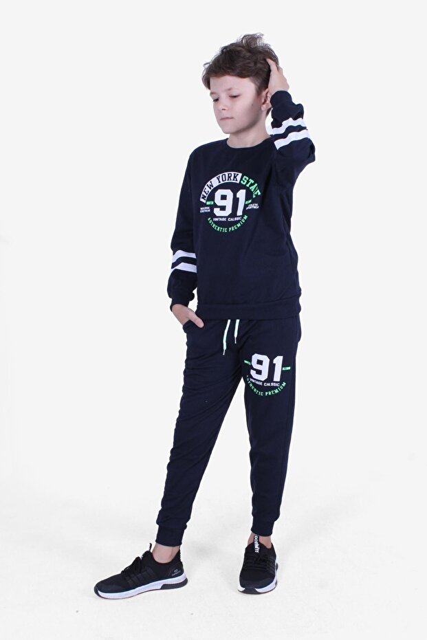 طقم بدلة رياضية للأولاد - مطبوع أساسي - 2