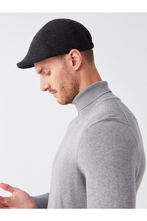 Herringbone Patterned Men's Beanie Hat (W5)