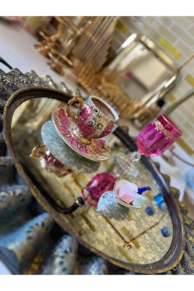 Hand painted coffee cup set - 2