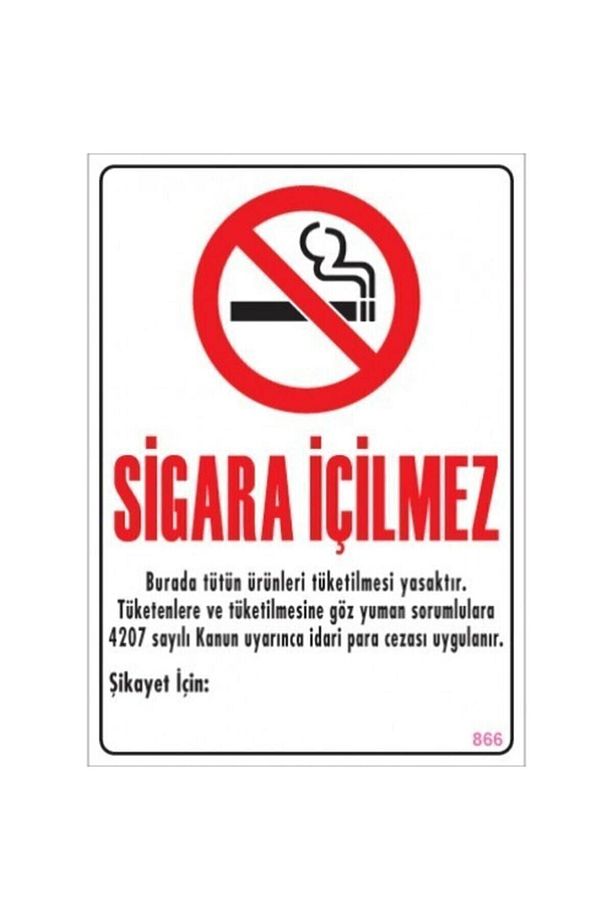 Uyarı Levhaları ''sigara Içilmez'' A4 Boyut Folyo Baskı 21x30cm - 1