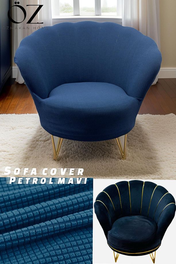 Papatya Berjer Koltuk örtüsü ,tekli koltuk kılıfı  sofa cover 1 adet - 3