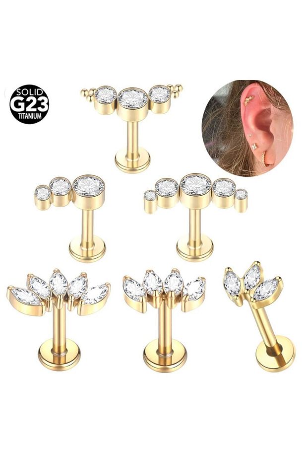 G23 Titanyum Kıkırdak Küpe Pearcing - 1