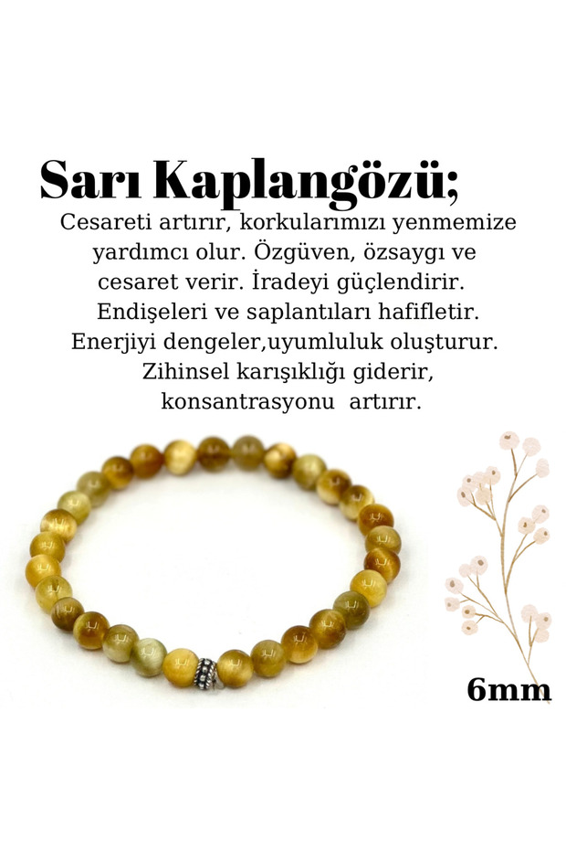 6mm Yellow Tiger Eye Bracelet