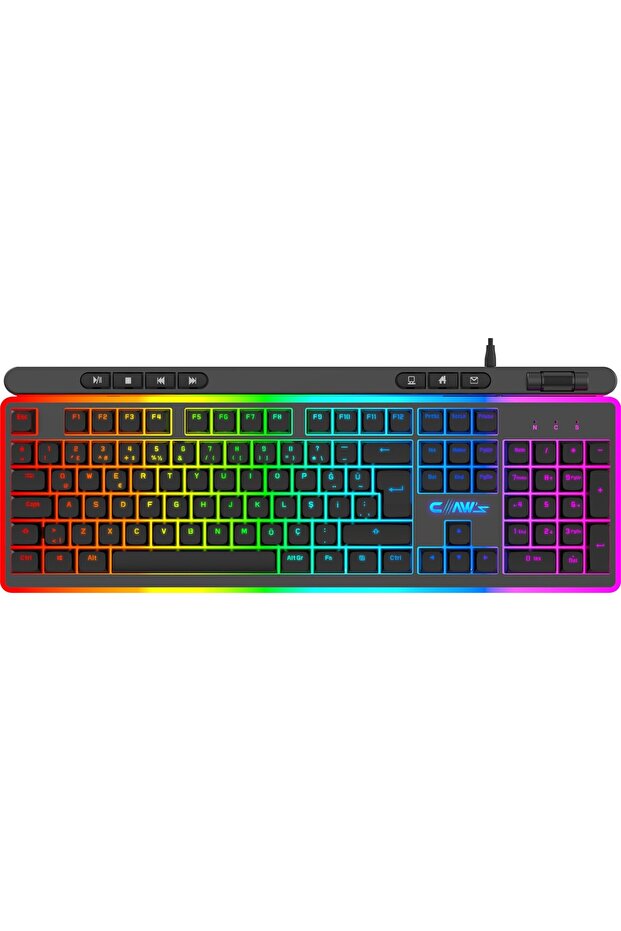 Nova K1 Makro Yazılım & 360 Derece RGB 104+7 Tuşlu Rollover Ses Kontrol Mekanizmalı Gaming Klavye - 1