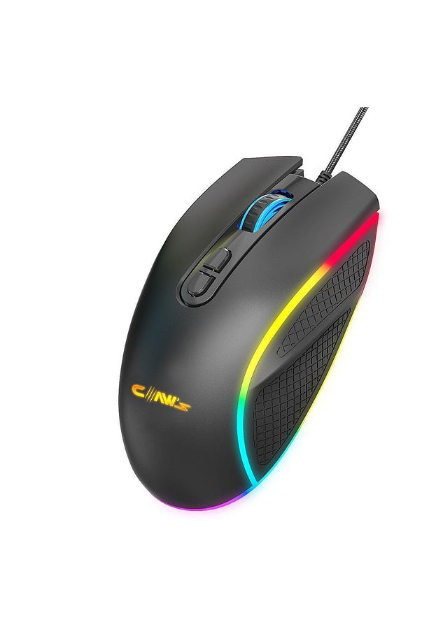 Nova V1 12800 Dpi Wide RGB Özel ABS Doku Reflex Örgü Kablolu Fire Butonlu Gaming Mouse Siyah - 5