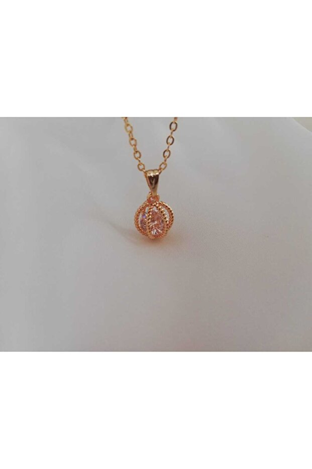 Women's Gold Pendant with Stone in Sphere