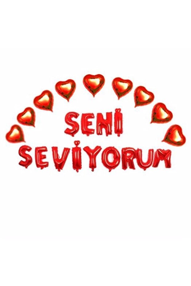I Love You Red Set Balloon with Heart Ikm