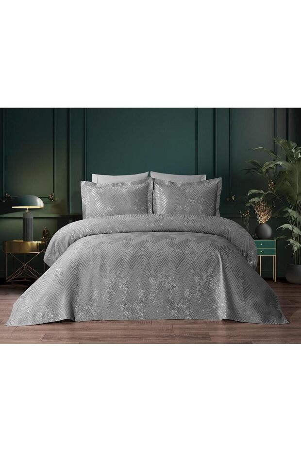 VEGA DOUBLE PERSONAL SIMPLE MODERN GEOMETRIC PATTERN BED COVER 250X260CM BOXED