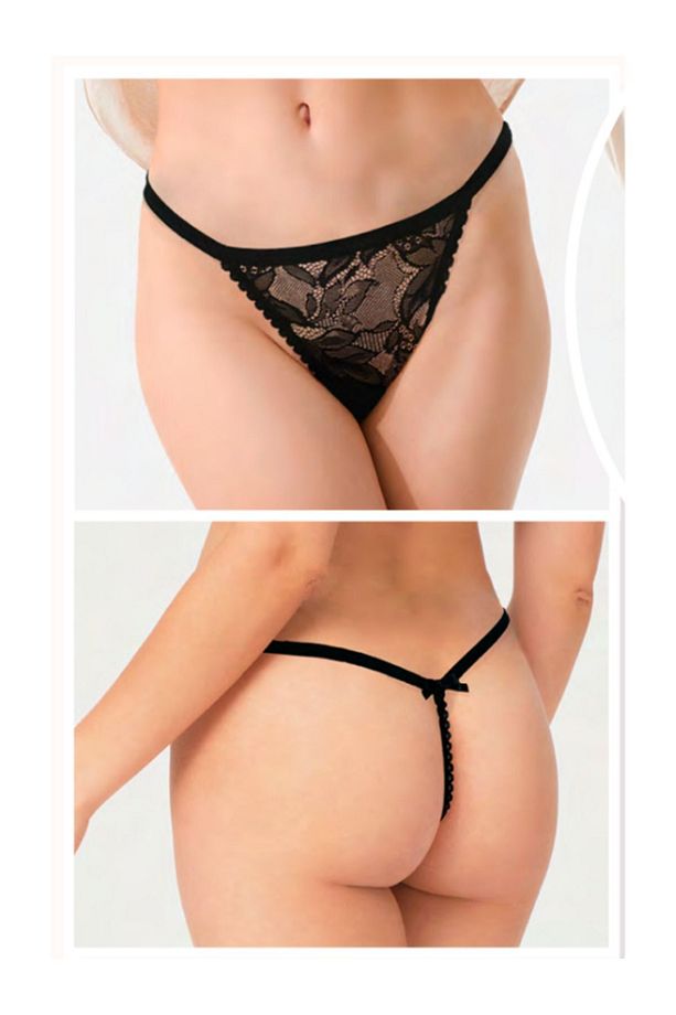 Midnight Rose Lace Thong String G-string / Ipli String - 1
