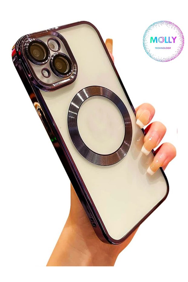 Cd Silicone Case with Deep Purple Lens Protector for iPhone 13 Mini