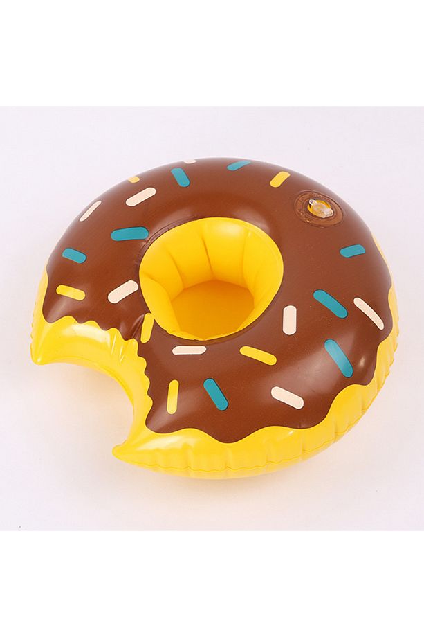 Donut Bardak Tutucu Şişme - Yüzen İçecek Tutacağı - Bardaklık-Deniz Bardak Tutma Şişme-İçecek Tutucu - 8
