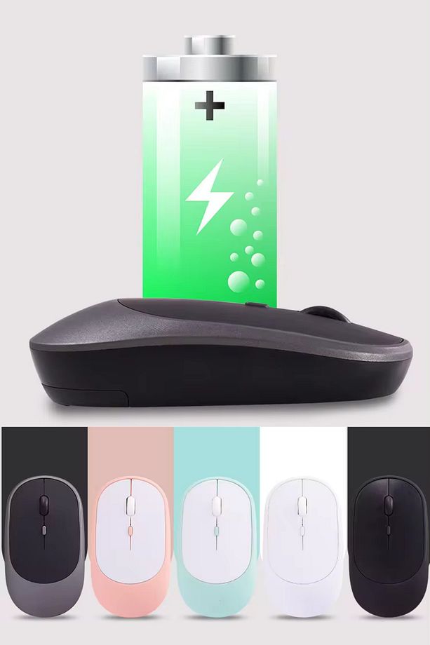 Kablosuz Sessiz Wireless Ve Bluetooth Mouse Ergonomik Sağ-Sol El Kullanımına Uygun Mousepad Hediyeli - 4
