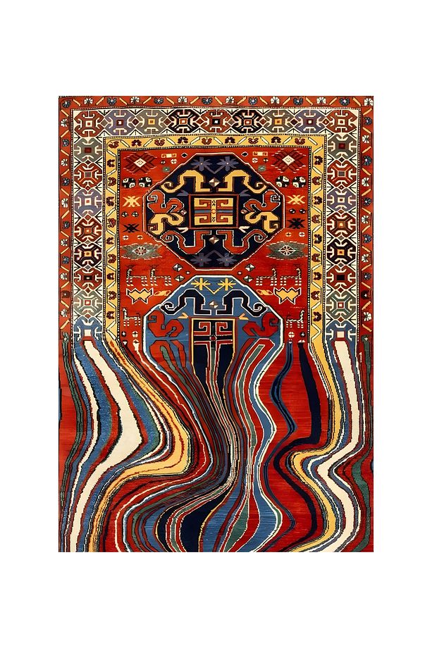 Yıkanabilir Kaymaz Taban Halı Pamuk Kilim Dalgalı Fırça Desenli Salon,Mutfak Halısı ve Yolluk - 1