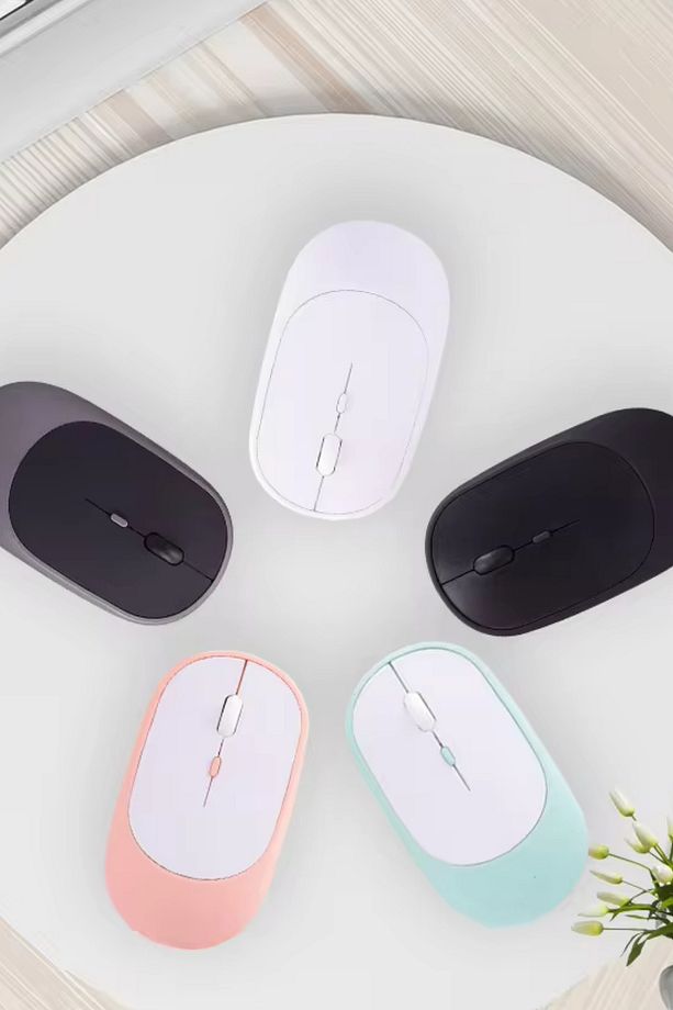 Kablosuz Sessiz Wireless Ve Bluetooth Mouse Ergonomik Sağ-Sol El Kullanımına Uygun Mousepad Hediyeli - 5