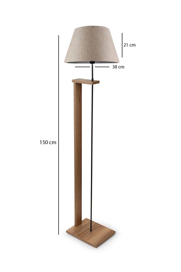 Pi Ahşap Gövdeli Kumbeji Kumaş Başlıklı Lambader Ayd-3134 - 4