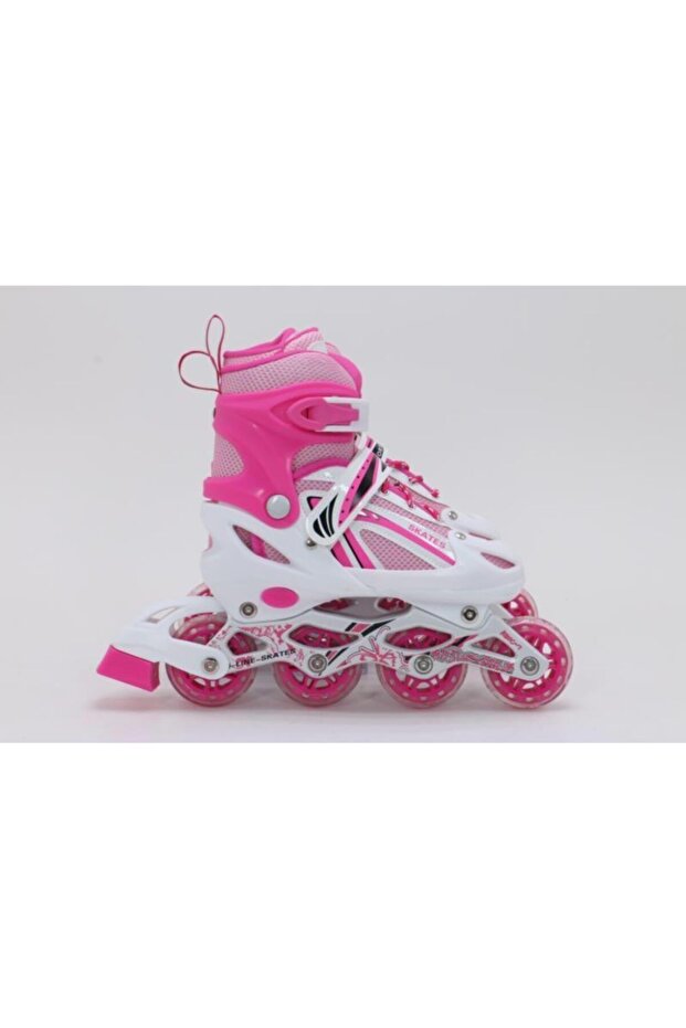 زلاجات تدريب قابلة للتعديل بصف مزدوج باللون الوردي - 6