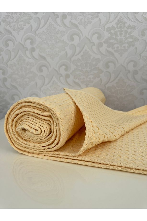 Premium %100 Pamuk Tek Kişilik Yazlık Pike, Yatak Örtüsü, Terletmez Kumaş (GÜNEŞ SARISI)(160X240CM) - 1