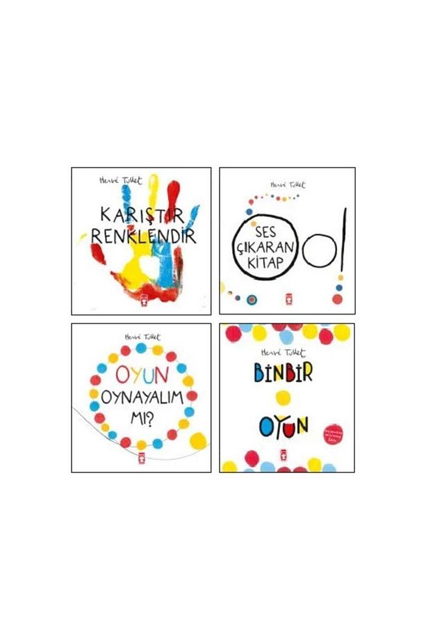Herve Tullet 4 Kitap Set Okul Öncesi Oyun-etkinlik - Karıştır Renkler - Oyun Oynayalım - Binbir Oyun - 1