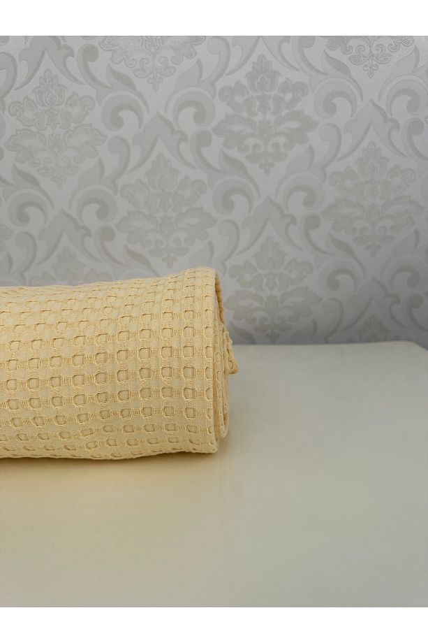 Premium %100 Pamuk Tek Kişilik Yazlık Pike, Yatak Örtüsü, Terletmez Kumaş (GÜNEŞ SARISI)(160X240CM) - 3