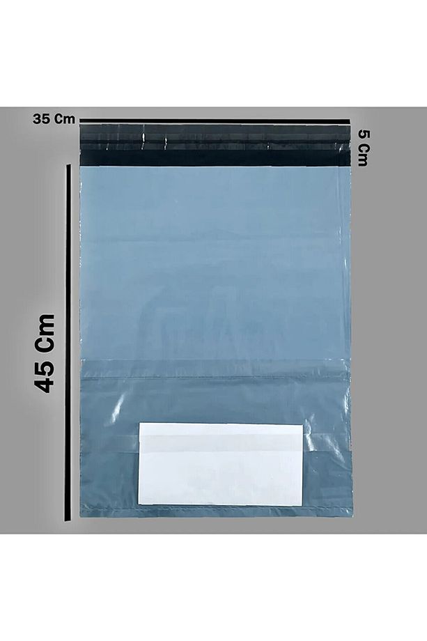 Cepli Gri Kargo Poşeti | 35x45+5 Boyutlarında 50 Adet Gri Kargo Poşeti - 2