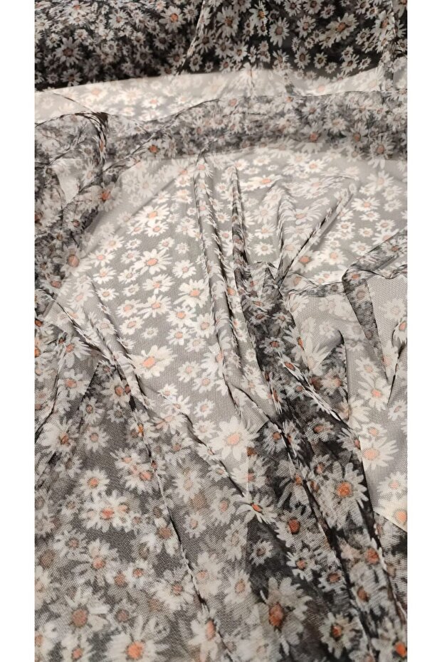 Papatya Desenli Tül - 1