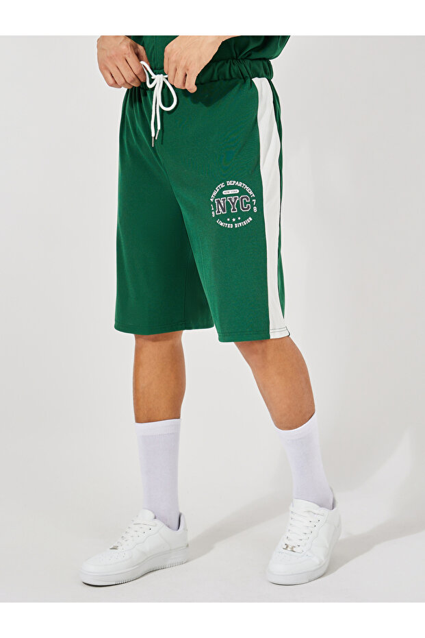 Premium Waffle Knit Oversized Shorts with Logo Detail