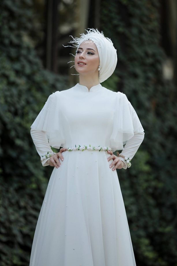 Papatya Ekru Elbise - 4