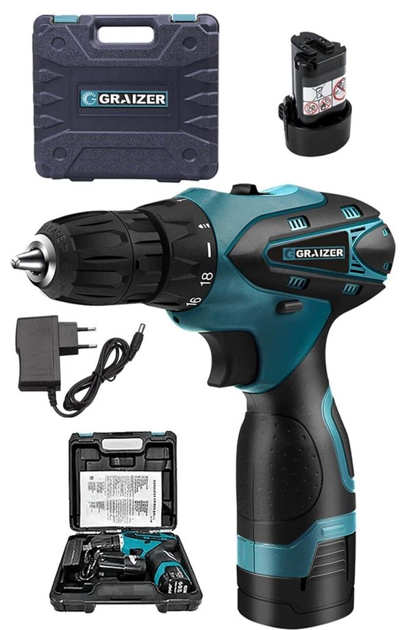 Alman Titan Series 32 V Sjs Çift Metal Şanzuman Çift Akülü Şarjlı Vidalama Matkap Mavi Ar - 1
