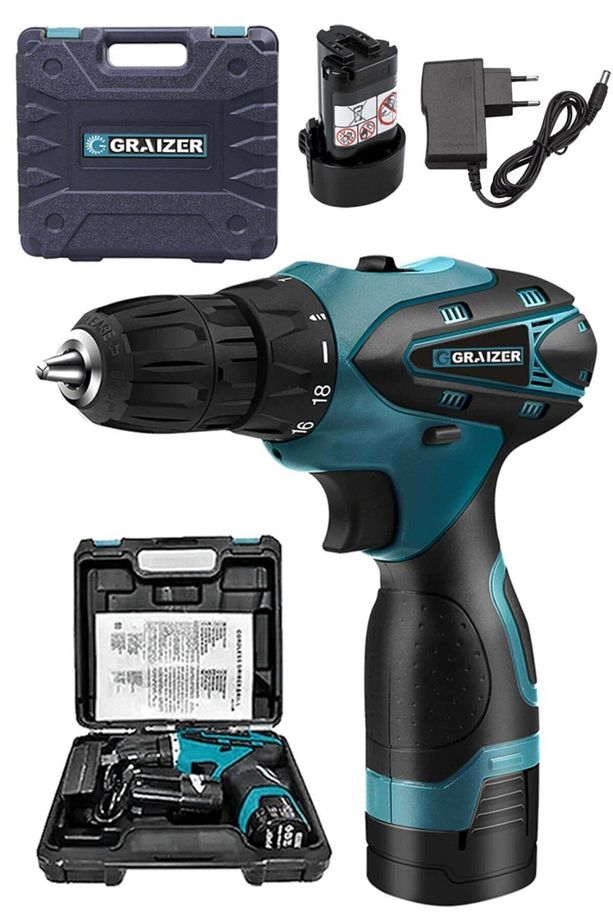 Alman Titan Series 32 V Sjs Çift Metal Şanzuman Çift Akülü Şarjlı Vidalama Matkap Mavi Ar - 4
